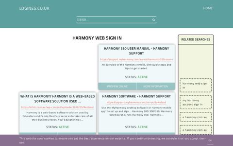 harmony web sign in - General Information about Login