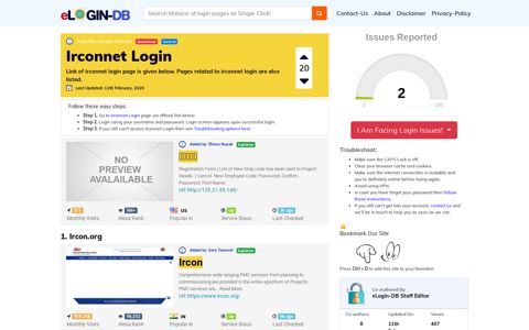 Irconnet लोगिन - A database full of login pages from all ...