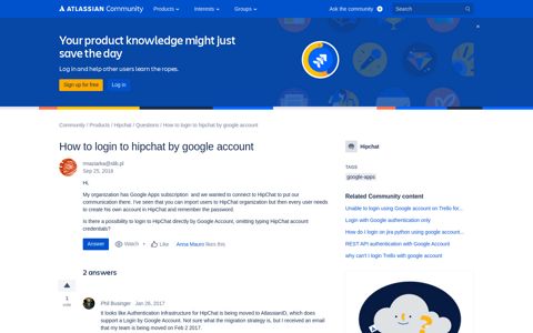 How to login to hipchat by google account