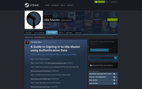 A Guide to Signing in to Idle Master using Authentication Data ...