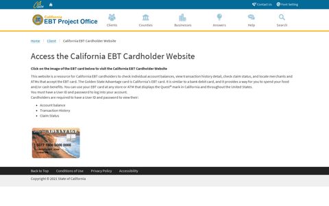 California EBT Cardholder Website - EBT Project - CA.gov