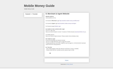 8. Merchant & Agent Website - Mobile Money Guide