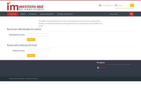 Senha esquecida - Instituto Mix | Portal Interativo