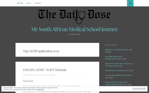 GEMP application 2020 – My South African Medical School ...