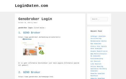 Genobroker - Geno Broker - LoginDaten.com