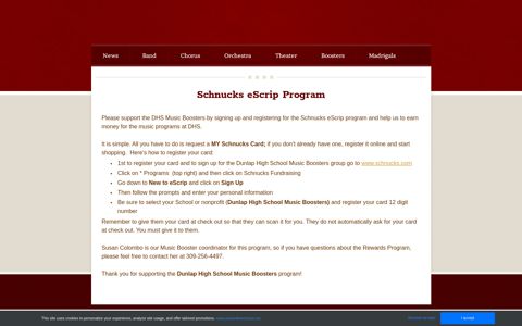 Schnucks eScrip Program - Dunlap Eagle Music