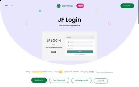 JF Login - Free Joomla Login Module 《JoomForest》