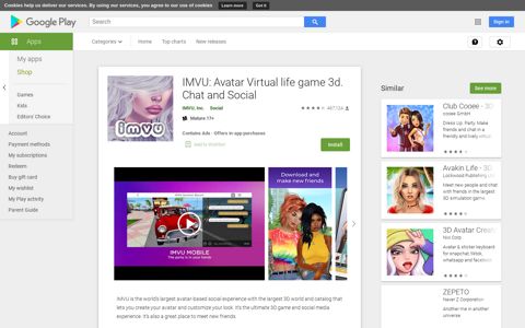 IMVU: Avatar Virtual life game 3d. Chat and Social - Apps on ...