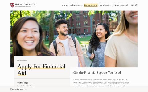 Apply For Financial Aid | Harvard - Harvard College