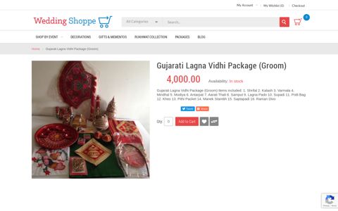 Gujarati Lagna Vidhi Package (Groom) - Wedding Shoppe