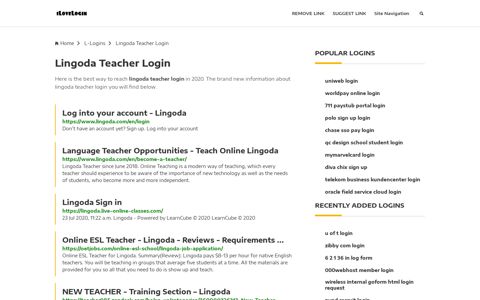 Lingoda Teacher Login ❤️ One Click Access - iLoveLogin