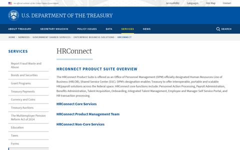 HRConnect | U.S. Department of the Treasury