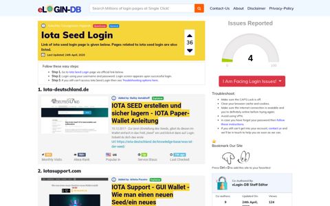 Iota Seed Login