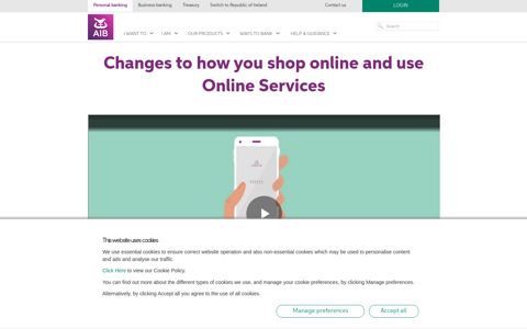 Changes to how you login and use Online Services - AIB (NI)