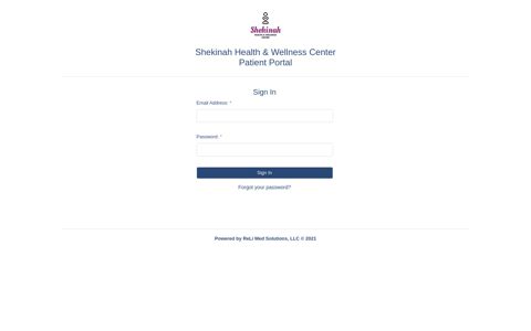 Shekinah Health & Wellness Center Patient Portal