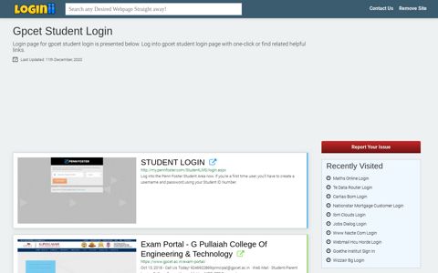 Gpcet Student Login - Loginii.com