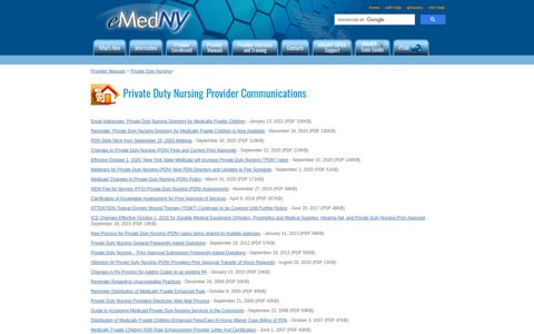 Provider Manuals : Private Duty Nursing Provider ... - eMedNY