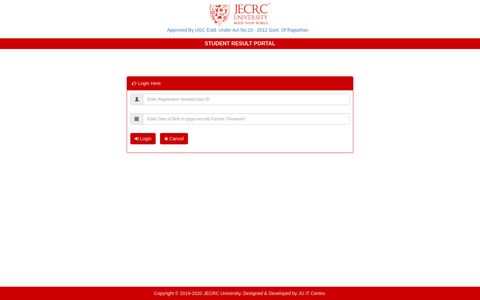 JECRC University::Result Portal