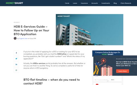 HDB e-services - How to Follow Up on Your BTO Application