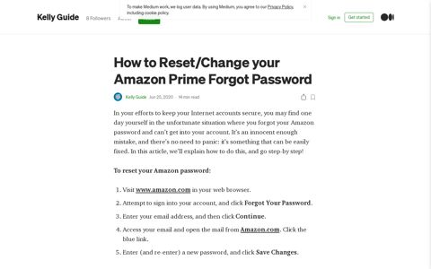 How to Reset/Change your Amazon Prime Forgot Password ...