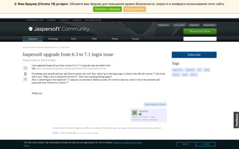 Jaspersoft upgrade from 6.3 to 7.1 login issue | Jaspersoft ...