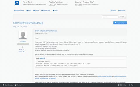 Slow kde/plasma startup • KDE Community Forums