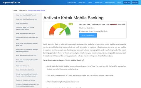 How to Activate Kotak Mobile Banking - MyMoneyKarma