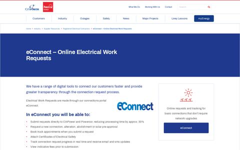 eConnect - Online Electrical Work Requests - Powercor