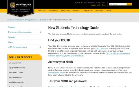 New Students Technology Guide - University Information ...