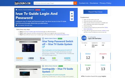 Ivue Tv Guide Login And Password - Logins-DB