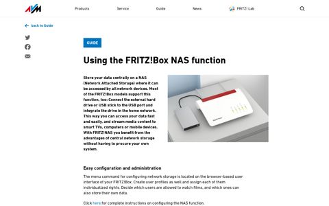 Using the FRITZ!Box NAS function | AVM International