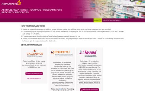 AstraZeneca Specialty Savings Programs for Patients