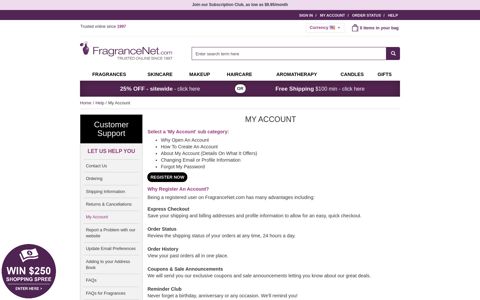 FragranceNet.com® - My Account
