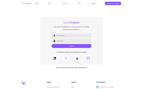 Log In To LocalCryptos