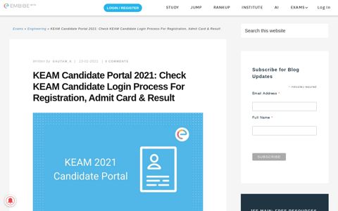 KEAM Candidate Portal 2020, KEAM Login - Registration ...