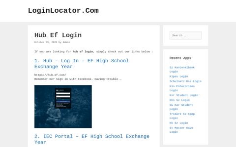 Hub Ef Login - LoginLocator.Com