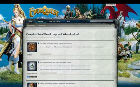 Complete list of Druid rings and Wizard spires? | EverQuest ...