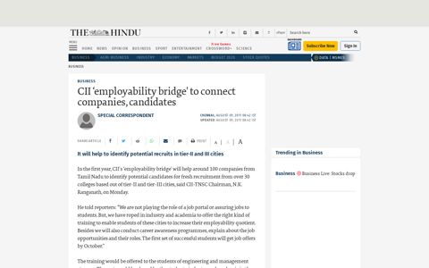 CII 'employability bridge' to connect companies, candidates ...