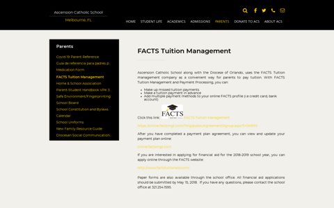 FACTS Tuition Management ... - Ascension Catholic School