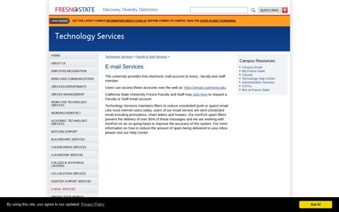 E-mail Services - Fresno State