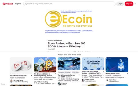 Ecoin Airdrop » Earn free 400 ECOIN tokens + 25 lottery ...