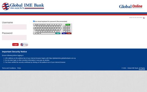 Internet Banking - Global IME Bank Ltd.