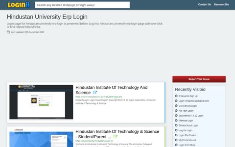 Hindustan University Erp Login - Loginii.com