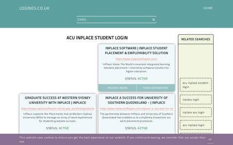 acu inplace student login - General Information about Login