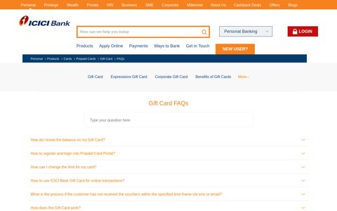 Gift Card Faqs - ICICI Bank Answers