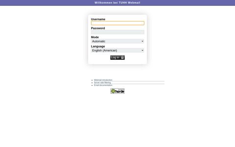 Horde - Unencrypted Access to TUHH Webmail