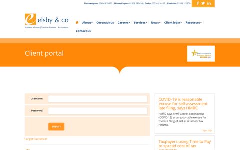 Client portal Sywell and Rushden : Elsby & Co