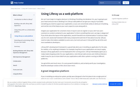Using Liferay as a web platform – Liferay Help Center