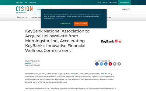 KeyBank National Association to Acquire HelloWallet® from ...