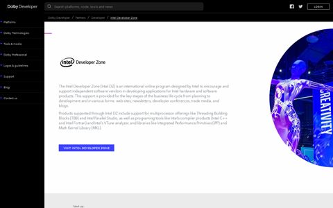 Intel Developer Zone | Dolby Developer